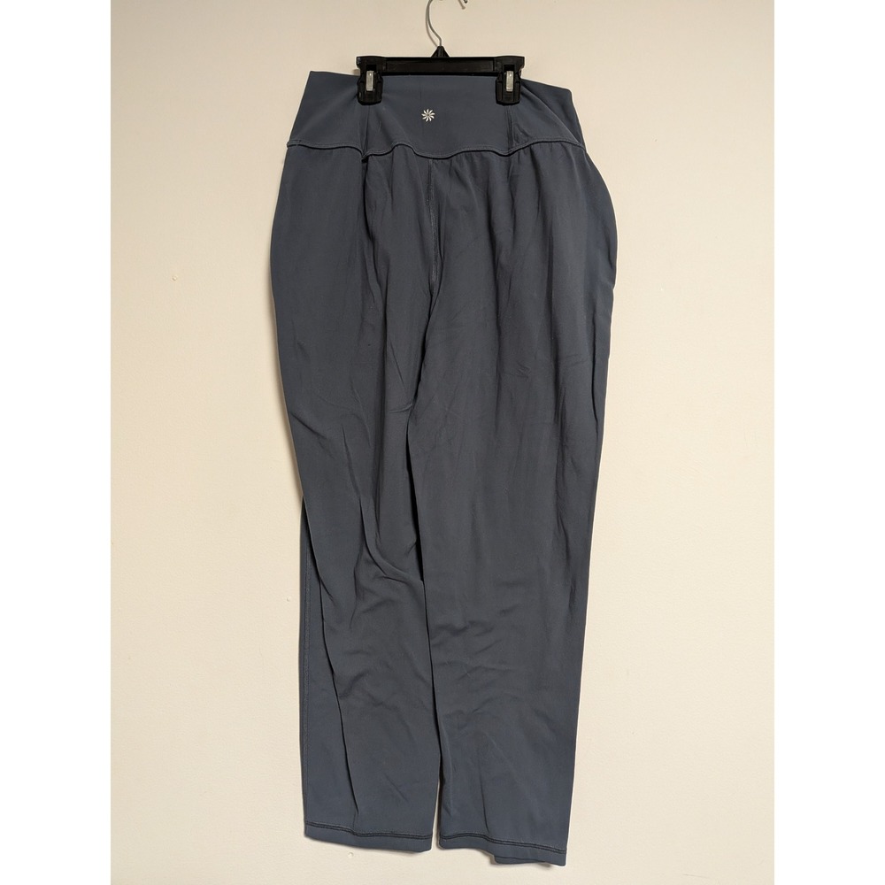 Athleta Elation Pant Womens Medium Petite Grey Blue High Rise‎ Yoga Activewear